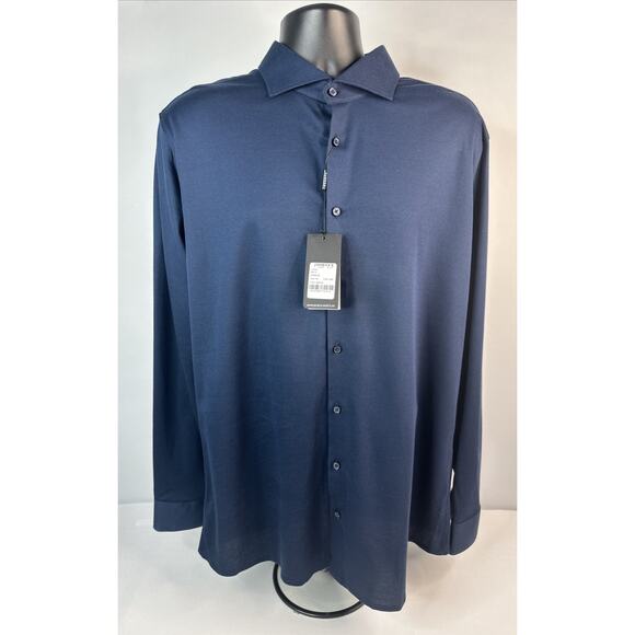 Desoto Luxury Line Button Up Shirt Mens Size 45 17 3/4 Jersey Feeling NWT XXL - Picture 1 of 8